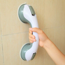 Haltegriff mit Saugnapf fürs Badezimmer, Tragkraft 136 kg, rutschfester Griff, bohrfreie Sicherheitsstange für Dusche und Badewanne