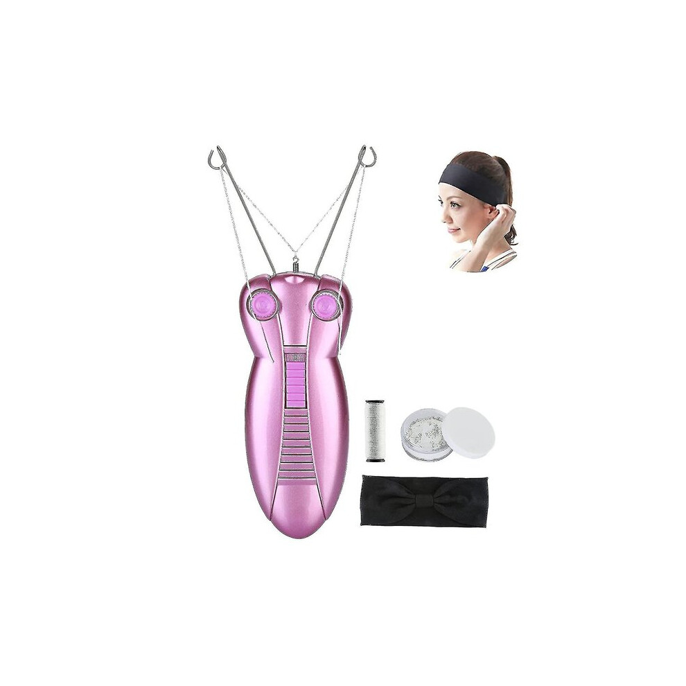 Women's Facial Hair Remover, Physical Cotton Thread Epilator, Exfoliating Skin Hair Removal Tool with Headband Gift for Facial Fuzz