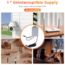 Alimentatore di Continuità 12V-2A per Modem WiFi, Router, Telecamera di Sicurezza, UPS, Batteria di Backup, Protezione da 3600 MAh, Spina UE