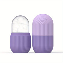 Handheld Facial Ice Roller, Non-Electric Silicone Massager for Reducing Redness Firming Skin, Portable Skincare Tool