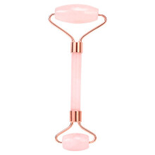 Face and Neck Massager, Rose Quartz Roller for Skin Cooling and Relaxation, Ergonomic Design for Forehead Cheeks Eye Area