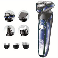 Men's Electric Body and Nose Hair Trimmer, LCD Screen for Battery Mode Monitoring, Ergonomic Grooming Tool