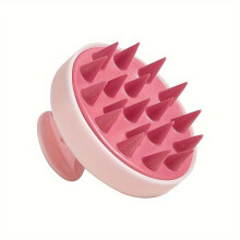 Manual Head Massager for Scalp and Hair, Silicone Brush Stimulates Blood Circulation, Soft Touch for Tension Relief (Assorted Colours)