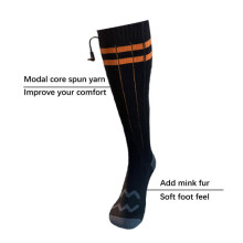 Wiederaufladbare, beheizbare Socken mit USB-Anschluss, einstellbare Heizstufe 45–60 C für Damen und Herren, schwarze Thermosocken, 3,7–5 V, 175 g