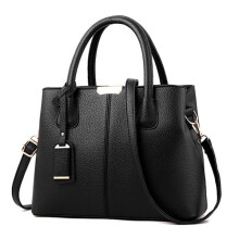 Borsa a tracolla nera da donna con tasca interna con cerniera e base con rivetti in metallo, ideale per il pendolarismo, il lavoro e gli appuntamenti.