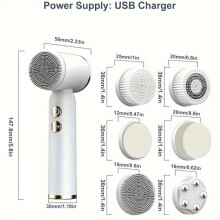 Rotating Facial Cleansing Brush for Deep Cleansing and Exfoliation with 6 Attachments