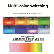 Lámpara de Ambiente Multifuncional RGB Ajustable Multicolor para Iluminación Interior de Coche, para Consolas con Puerto Tipo C.