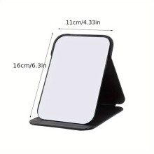 Foldable Vanity Mirror Cordless with Floral Theme Powder Coated Finish for Home Travel Use