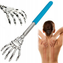 Folding Back Scratcher with Metal Rod and Rubber Grip, Portable 21cm Folded Design for Easy Storage Transport