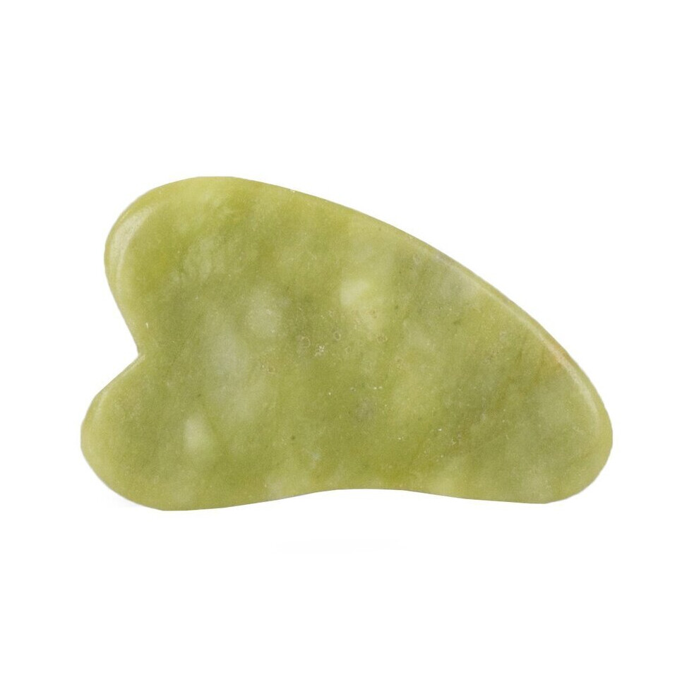 Green Facial Gua Sha Board For Facial Massage Contouring, 4.5Cm Portable Jade