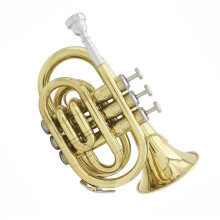 Professional Bb Pocket Trumpet Brass Instrument with Clear Tone and Compact TravelFriendly Design