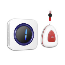 Wireless Personal Alarm System, Expandable to 9 Buttons Multiple Receivers, Waterproof SOS Pager with 300 Metre Range for Caregivers Care Homes