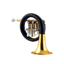 Bb French Horn for Beginners Compact Brass B Flat Key Lightweight School Band Instrument