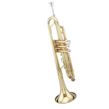 Yellow Brass Trumpet with Gold Lacquer, Smooth Valve Action, Clear Sound for Student Beginners