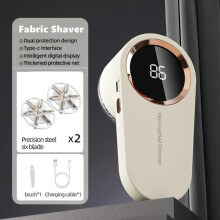 Raspador de Tricô com Display LED, Removedor de Pelos Recarregável com 6 Lâminas para Roupas e Textis Domésticos, Desfiador Portátil com Escova