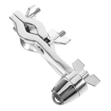 3 Pack Drum Cowbell Mount Clamps for Drum Stand Accessories, Iron Silver Bracket Set