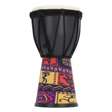 4 Inch African Hand Drum Black PVC, Warm Tone, Durable Lightweight Travel Size Percussion Drum