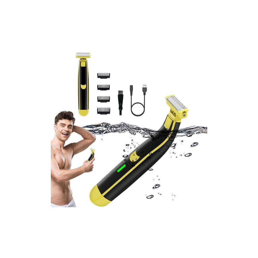 Men's Electric Shaver, Wet and Dry Dual Use for Shower, Ergonomic Rubber Grip USB Rechargeable Razor