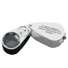 Jewellery Gemstone Identification Loupe with 40X Magnification UV Light, Metal Folding Design for Detailed Inspection