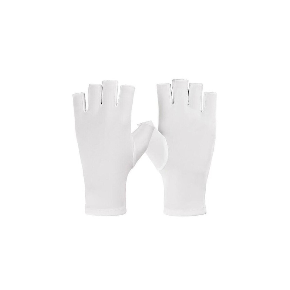 UV Protective Half Finger Gloves, Ultra-Soft Breathable Spandex for Nail Lamp Use, Driving, Sports