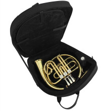 Beginner Bb French Horn Brass 3 Keys Golden Split Design with Protective Hard Case