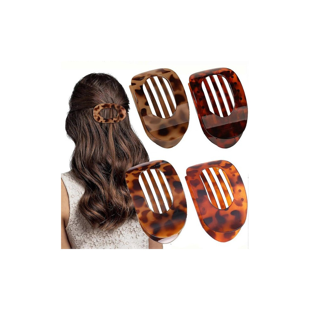Flat Hair Clip for Lying Down Comfortably, 4 Inch 18 Teeth Unbreakable Plastic Hairpin, Secure Hold for Yoga, Driving, Relaxing