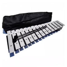 15 Note Aluminum Glockenspiel Xylophone with Durable Metal Frame and Clear Bright Tone for Beginners