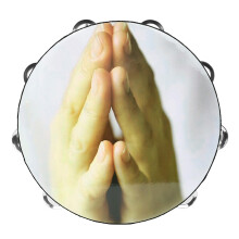 Handheld Tambourine with Bells Bright Jingle Sound for Kids and Adults Music Lessons and Parties