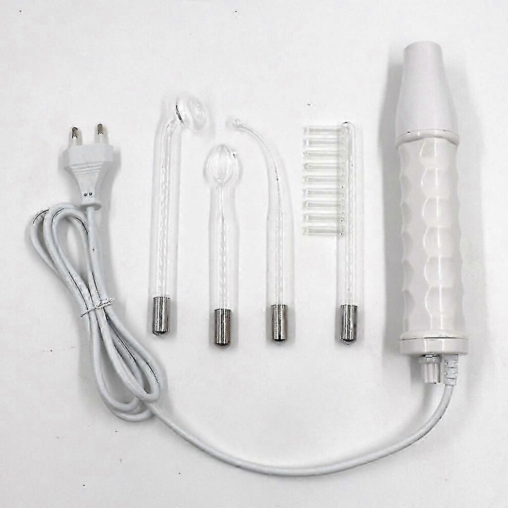Orange/Light High Frequency Facial Device With Ozone Therapy, 4-Piece Set For Collagen Regeneration And Home Skin Care