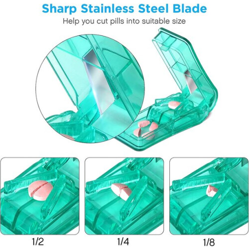 Coupe-Comprimé avec Compartiment de Rangement, Design en V pour une Coupe Précise, Compact et Portable 2