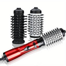 Automatic Rotating Hair Curler, 2 in 1 Electric Curling Iron with Adjustable Temperature and Detangling Function for All Hair Types