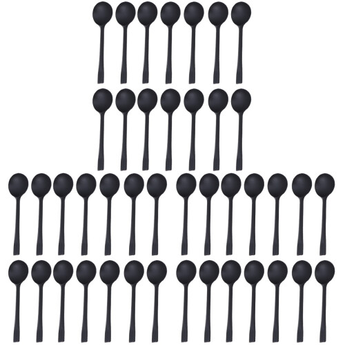300Pièces Cuillères Jetables Noires Pour Glace Gâteaux 2