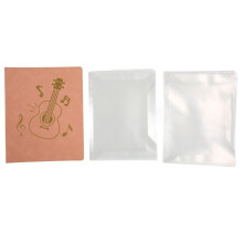 A4 Music Sheet Folder 20 Sleeves 40 Pockets PU Leather with Gold Guitar Design for Piano and Guitar