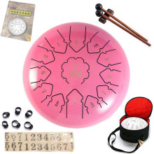12 Inch 13 Notes Steel Tongue Drum Carbon Steel Handpan Drum with Mallets Bag Gift for Meditation