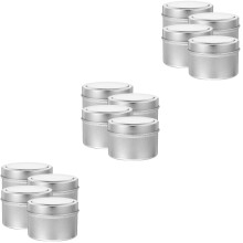 12Stk Vielseitige Kleine Metallkerzendosen Silber Für Teelichter