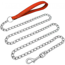 Sterke hondenriem met geteste sterkte ketting, 3,0 mm dik en 1,2 meter lang, knoopvrije draaibare veerhaak voor controle en veiligheid.