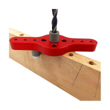 Vertikale Zapfenschneidvorrichtung mit 6 mm, 8 mm und 10 mm Bohrbuchsen, korrosionsbeständige, eloxierte Oberfläche für präzises Bohren in Holz