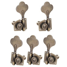Bassgitarren-Mechaniken, 5-teiliges Set Vintage-Mechaniken mit offenem Getriebe aus verchromtem Metall für 5-saitige Bässe