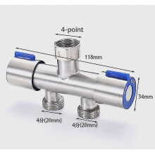Tap Diverter Valve Compatible with B&Q Kit, Quarter-Turn Operation for Washing Machine Sink