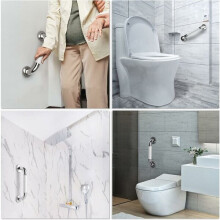 Edelstahl-Badewannengriff mit rutschfestem Griff, Tragkraft 200 kg, für Dusche und WC
