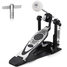 Facmogu Bass Drum Pedal Double Chain Drive Adjustable Spring Heavy Duty with Felt Beater