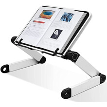 Leseständer aus Aluminium, höhen- und winkelverstellbarer Dokumentenhalter mit rutschfester Unterseite, für Lehrbücher und Tablets.