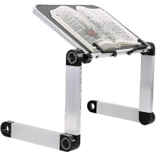 Adjustable Book Stand with Page Holders, Aluminium Alloy Foldable Design, Ergonomic Reading Rack for Posture Support on Desk or Bed