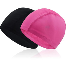 Tweedelige zwemmutsenset voor volwassenen, haarbeschermend ontwerp met ademende polyester mix, elastische muts voor zoutwaterbaden en fitness
