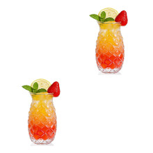 2Pièces Tasses En Verre Transparent Motif Décoratif Relief