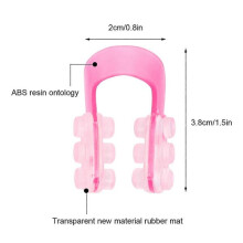 Neusclipset, 4-delige neuslifter/corrector in roze, veilig plastic om de neusbrug te liften en recht te zetten, ademend ontwerp
