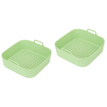 2Stk Antihaft Silikon Liner Für Airfryer Hellgrün Mehrfach