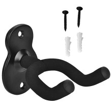 Guitar Wall Mount with Protective Sponge Padding for Acoustic Electric Bass Ukulele, Black