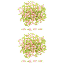 1000Stk Polyester Blüten Applikationen Rosa Für DIY Kleidung
