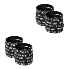 50Stk Elastische Schwarze Silikonarmbänder Für Graduation Und Feier